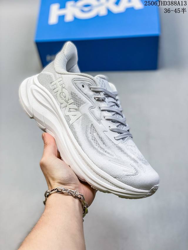 真标带半码 Hoka One One Clifton 10 舒适百搭 低帮 休闲跑步鞋 男款 绿色 尺码：见图 编码：06Jhd388A13