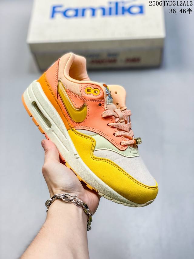 公司级真标带半码！ 耐克 Nike Air Max 1 初代复古气垫慢跑鞋 由Tinker Hatfeld和Mark Parker在1987年设计 灵感来自于巴