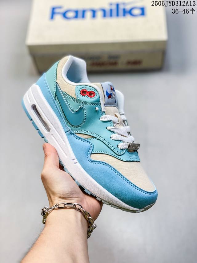 公司级真标带半码！ 耐克 Nike Air Max 1 初代复古气垫慢跑鞋 由Tinker Hatfeld和Mark Parker在1987年设计 灵感来自于巴