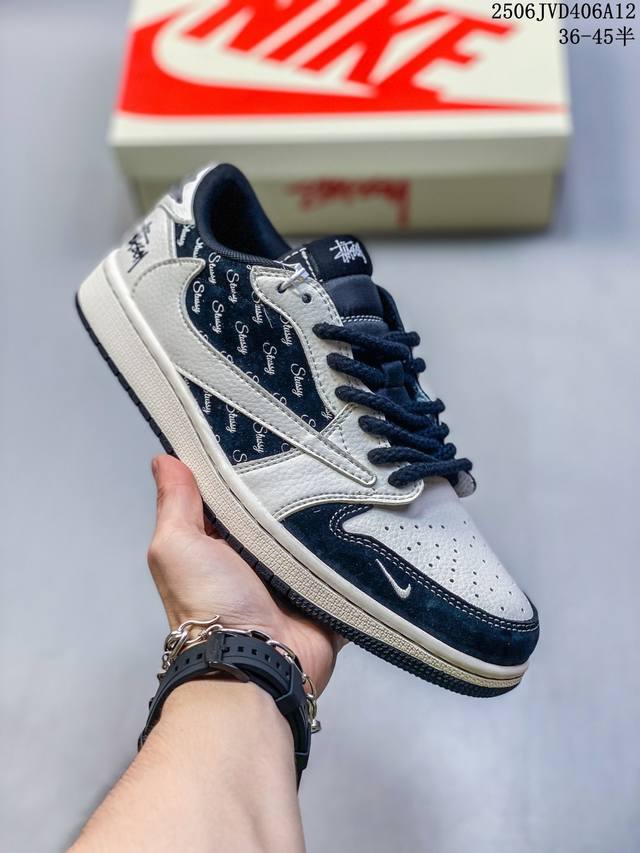 海外爆款限量发售！公司级 Travis Scott X Fragment Design X Jordan Air Jordan 1 Low Og Sp “斯图西