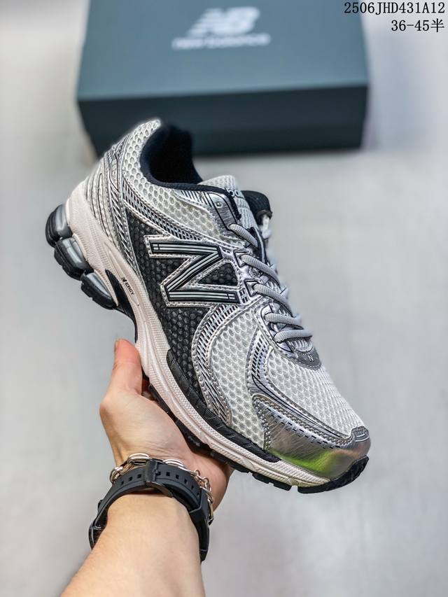 真标带半码 新百伦 Nb New Balance 860 V2复古干禧春夏运动舒适网布减震低帮跑步鞋，采用开放式透气网布鞋面，结合Abzorb中底与N-Ergy