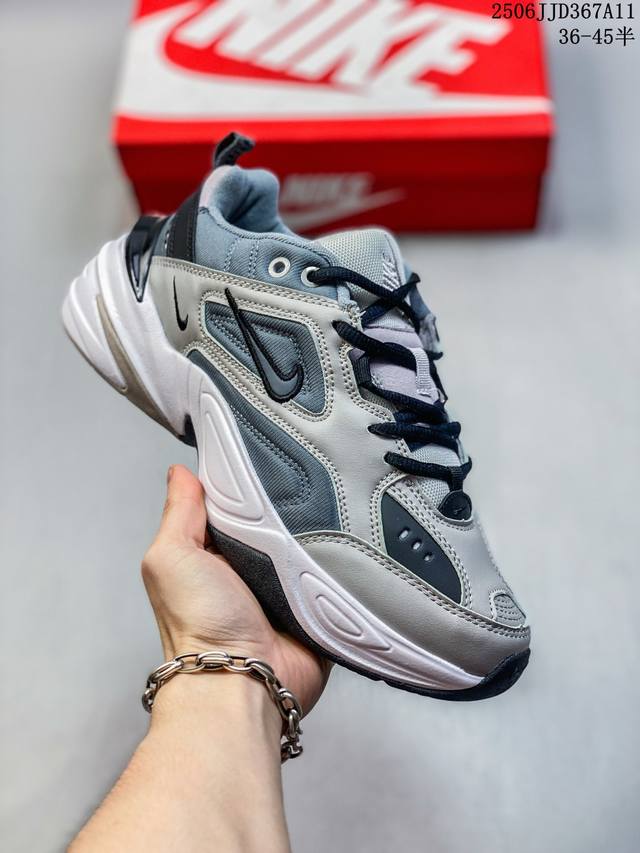 Nk M2K Tekno 二代复古老爹鞋休闲百搭慢跑鞋 ， 天猫平台指定订单 完美工艺水平 皮革搭配织物混合透气鞋面 Eva组合缓震大底 完美清洁度 货号：C1
