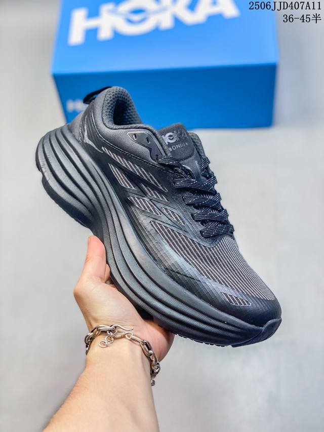 纯原版推荐 Hoka One One Bondi 8 邦代八代缓震网面耐磨低帮跑步鞋 原始的 Bondi 缓震和线条在这里 提供该特许经营权众所周知的柔软、平衡