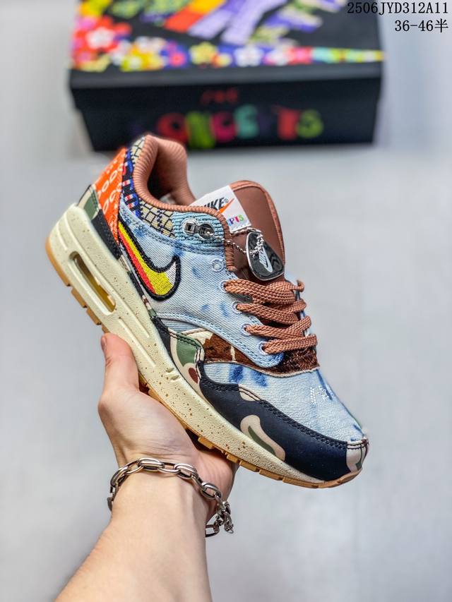 公司级真标带半码！ 耐克 Nike Air Max 1 初代复古气垫慢跑鞋 由Tinker Hatfeld和Mark Parker在1987年设计 灵感来自于巴