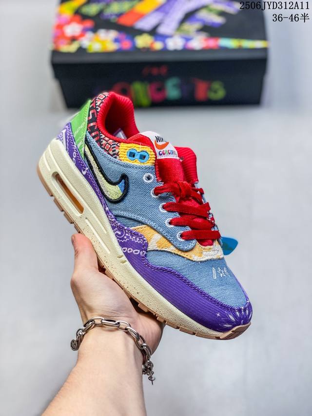 公司级真标带半码！ 耐克 Nike Air Max 1 初代复古气垫慢跑鞋 由Tinker Hatfeld和Mark Parker在1987年设计 灵感来自于巴