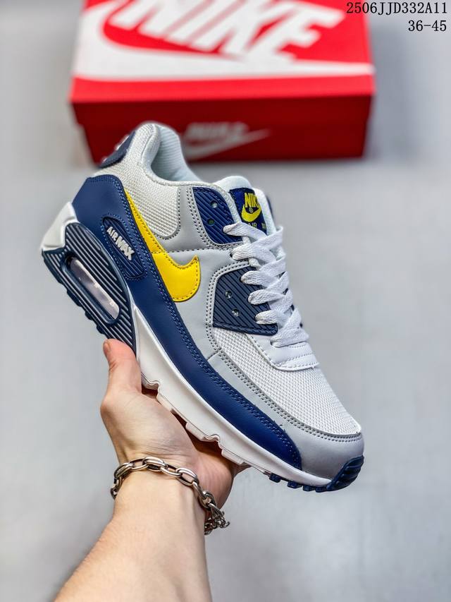 Nike耐克运动鞋男女鞋 Air Max 90 健身运动跑鞋休闲鞋 复古风十足！Air Max 90 作为 Nike 旗下最经典的鞋型之一，凭借着百搭的造型，获