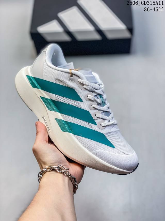 Adidas Adizero Evo Sl 舒适百搭耐磨 低帮 休闲马拉松竞速跑步鞋 男款 白红色 尺码：见图 编码：06Jgd315A11