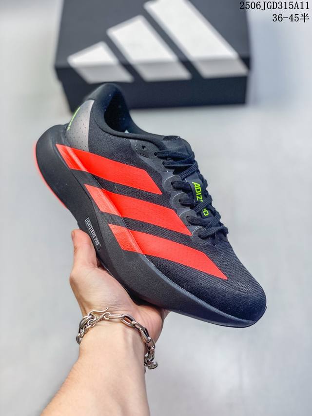 Adidas Adizero Evo Sl 舒适百搭耐磨 低帮 休闲马拉松竞速跑步鞋 男款 白红色 尺码：见图 编码：06Jgd315A11