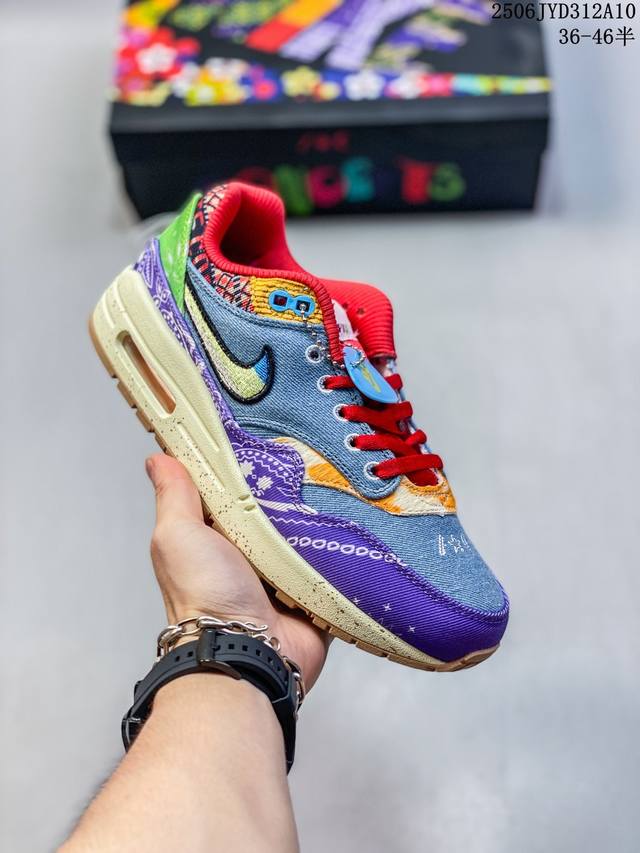 公司级真标带半码！ 耐克 Nike Air Max 1 初代复古气垫慢跑鞋 由Tinker Hatfeld和Mark Parker在1987年设计 灵感来自于巴
