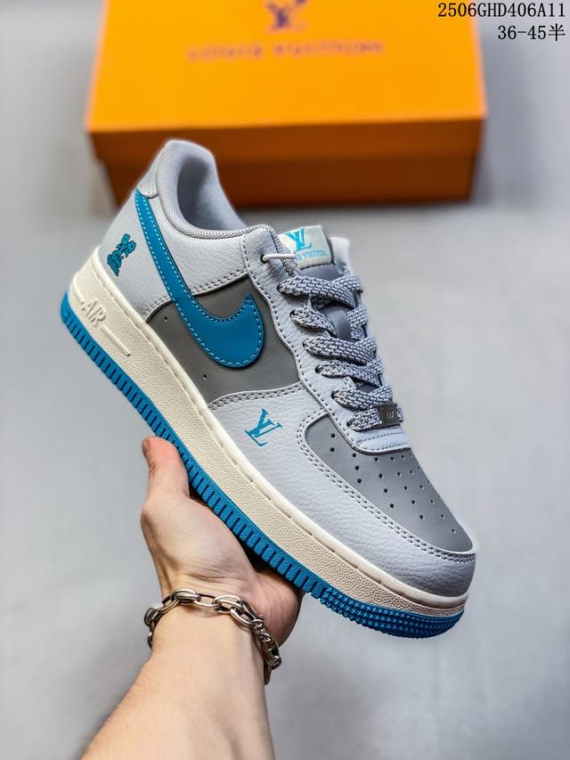 海外限量发售！公司级Nike Air Force 1 '07 Low “Lv联名 荔纹黑”空军一号 低帮 运动鞋 休闲鞋 折边针车 工艺难度大 原楦头原纸板 原