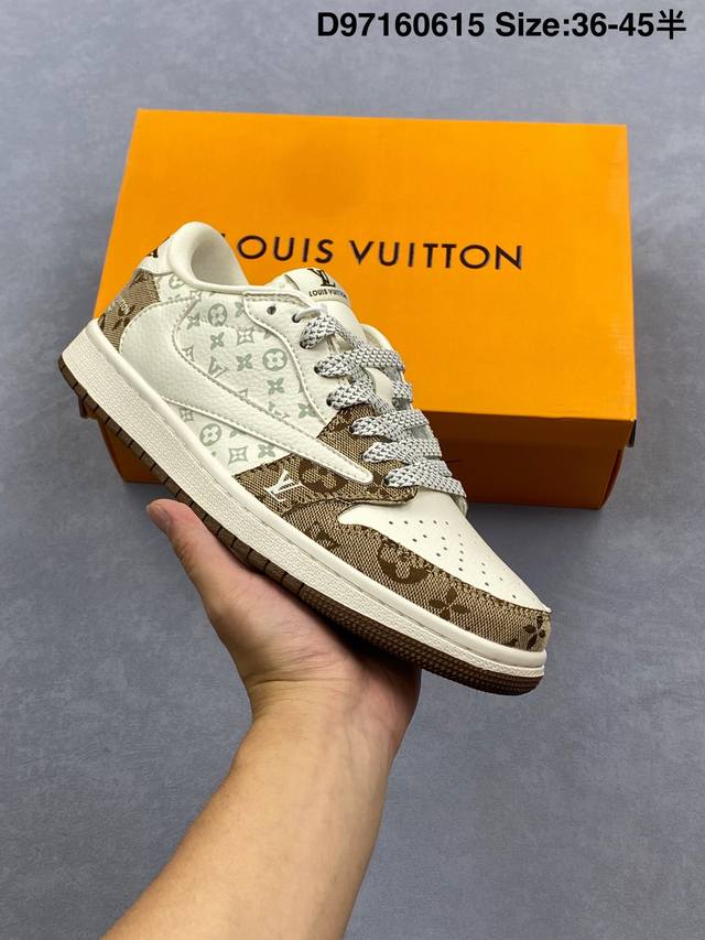 Aj1倒勾Travis Scott X Air Jordan 1 ” Reverse Mocha “ Aj1乔1 Ts 闪电 联名倒钩 低帮文化篮球鞋 完美品质