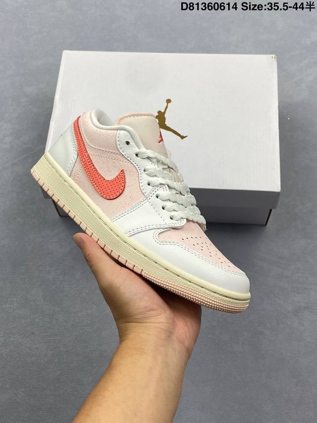 Air Jordan 1 Low Strawberry Milkshake 低帮 草莓奶昔 Aj1 乔丹1代 Aj1 乔1 低邦 白粉红 男女同款 乔丹篮球鞋系