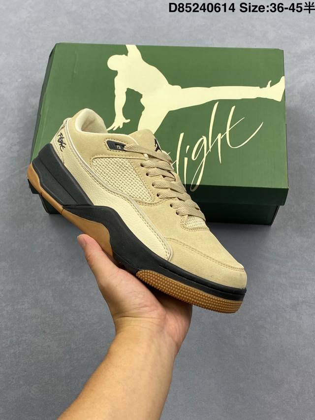 乔丹Who Decides War X Nike Jordan Flight Court Ate 搭防滑耐磨 低帮 耐克复古篮球鞋 尺码36 36.5 37.5