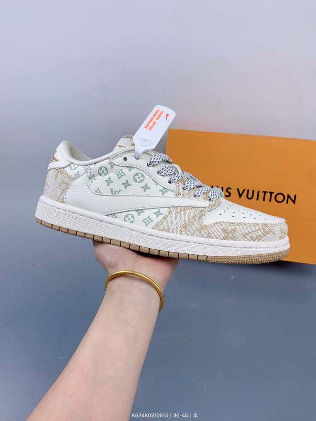 Travis Scott X Fragment Design X Jordan Air Jordan 1 Low Og Sp 多方联名合作融合了Travi翻毛蓝
