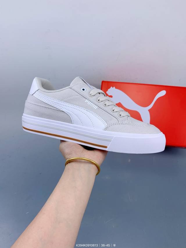Puma彪马男女Court Classic Vulc Fs运动休闲鞋 初夏少年感Ootd｜氛围感工装Look真的不出错！材质上，鞋面布料透气，穿久了脚也不闷热。