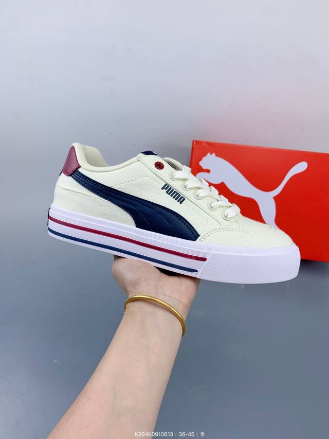 Puma彪马男女Court Classic Vulc Fs运动休闲鞋 初夏少年感Ootd｜氛围感工装Look真的不出错！材质上，鞋面布料透气，穿久了脚也不闷热。