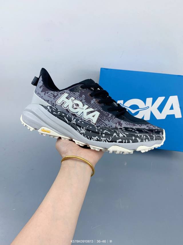 公司级Hoka Speedgoat 6 轻量低帮户外越野跑鞋 户外山脉越野轻量运动跑鞋 Size：如图 编码：K578K0910613