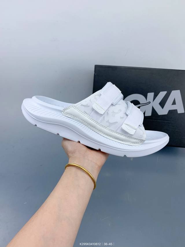 Hoka 联名 Wtaps Ora 骨头厚底增高魔术贴复古沙滩舒适一字拖户外休闲鞋 Size：如图 编码：K295K0410612