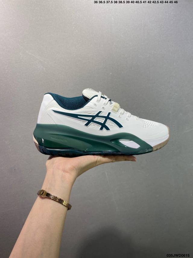 公司级Asics Gel-Resolution X 亚瑟士运动休闲透气专业网球鞋 轻量舒适透气材质 全滴塑鞋面中底3D可视Gel缓震胶效果 升级Flytefoa