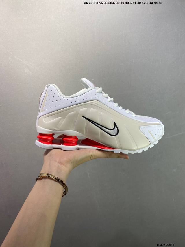 公司级Nike Shox R4 高科技专利气柱弹簧跑步鞋 黑蓝银 子弹 Id：093Jxd0615