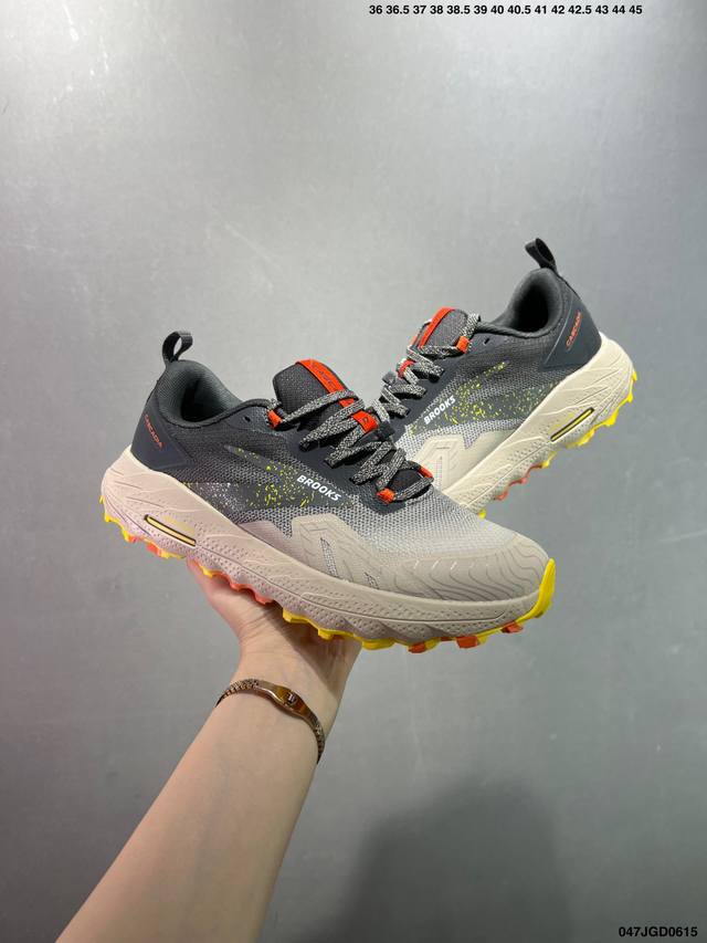 布鲁克斯Brooks 新款男鞋 Cascadia 17系列 户外山地越野跑鞋 缓震透气舒适 专业马拉松 运动跑步鞋男 码数如图 Id：047Jgd0615