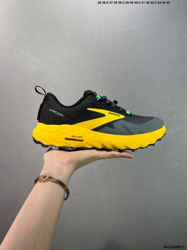布鲁克斯Brooks 新款男鞋 Cascadia 17系列 户外山地越野跑鞋 缓震透气舒适 专业马拉松 运动跑步鞋男 码数如图 Id：047Jgd0615