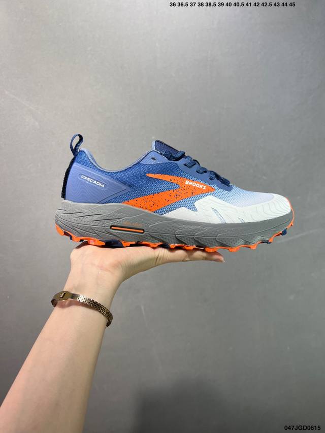 布鲁克斯Brooks 新款男鞋 Cascadia 17系列 户外山地越野跑鞋 缓震透气舒适 专业马拉松 运动跑步鞋男 码数如图 Id：047Jgd0615