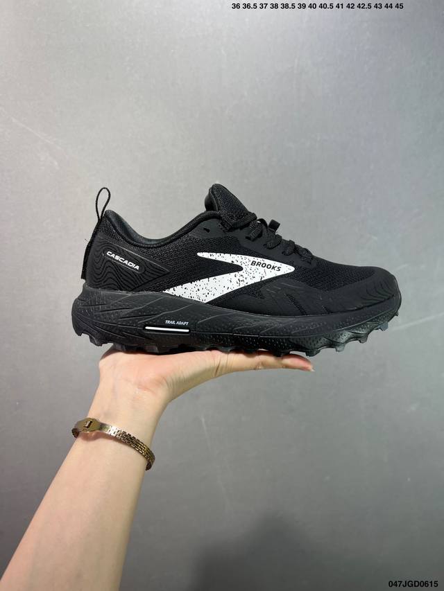 布鲁克斯Brooks 新款男鞋 Cascadia 17系列 户外山地越野跑鞋 缓震透气舒适 专业马拉松 运动跑步鞋男 码数如图 Id：047Jgd0615
