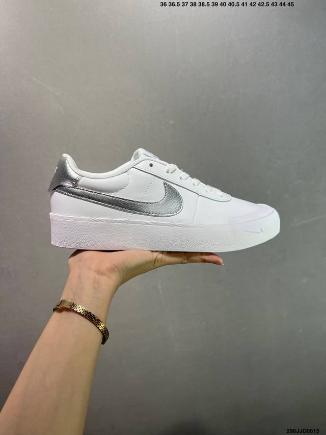 耐克 Nike Court Shot 男女子运动鞋春季透气轻便经典白昼 潮流 嘻哈 百搭 防滑 低帮 板鞋 Fq8146#拒绝沉闷黑白 质感满满的皮革鞋面，搭配