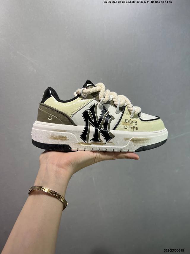 公司级Mlb Ny 印花网红老爹鞋 涂鸦恶作剧 内增高6Cm 原厂原档案数据开发 进口纳米材质 原厂全套手提袋 原盒雷射防伪标包装 官方货号: 3Asxca12