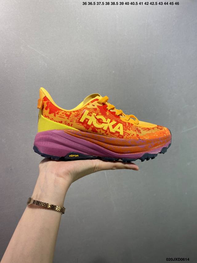 公司级Hoka One One M Speedgoat 6 低帮专业越野跑步鞋 相较于前几代Mafate包裹感更好跟Speedgoat 快速羚羊 系列比起来更加