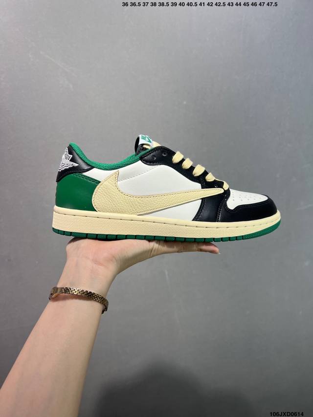 公司级Aj1倒勾Travis Scott X Air Jordan 1 ” Reverse Mocha “ Aj1乔1 Ts 闪电 联名倒钩 低帮文化篮球鞋 完