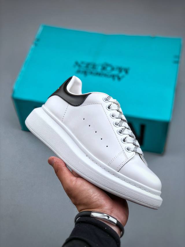 6.18重磅福利 原价 毒盒麦昆 海外指定版本 独家毒平台礼盒包装 Alexander Mcqueen 亚历山大麦昆 松糕鞋厚底增高小白鞋 进口丝绸亚光原版正品