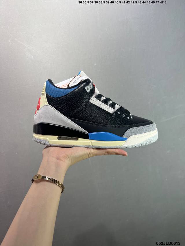 公司级Air Jordan 3 Retro Aj3 乔3 复古休闲运动文化篮球鞋。 首次使用经典传神Jump Man Logo 并创新使用后掌可视气垫。清爽有余