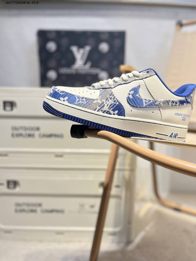 Lv X Nk Air Force 1'07 Low 空军一号低帮休闲板鞋 #定制皮料 原楦原纸板 纯正空军版型 高清洁度 内置全掌气垫Sc9207 Aa777