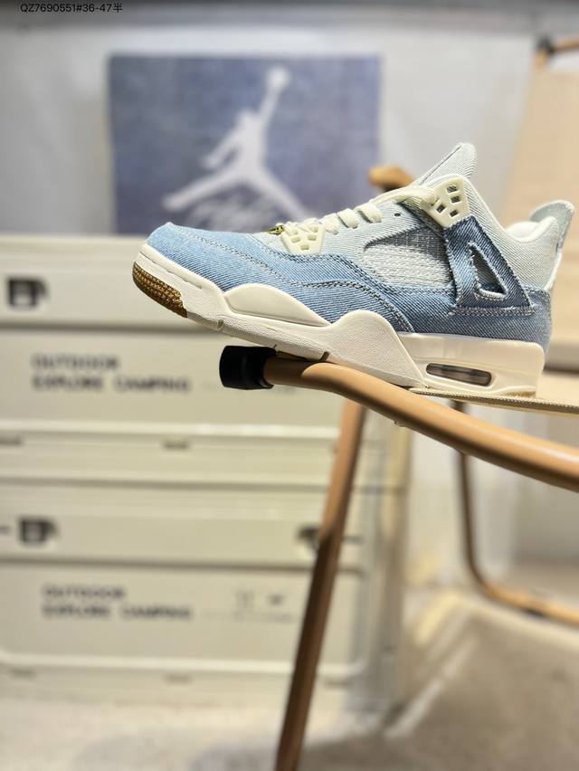 Nike Air Jordan 4 Retro Black Military Blue 迈克尔 乔丹Aj4代中帮复古休闲运动文化篮球鞋Ib6716 Qz7690