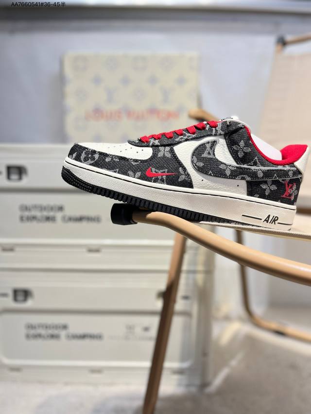 Lv X Nk Air Force 1'07 Low 空军一号低帮休闲板鞋 #定制皮料 原楦原纸板 纯正空军版型 高清洁度 内置全掌气垫Lw9279 Aa766