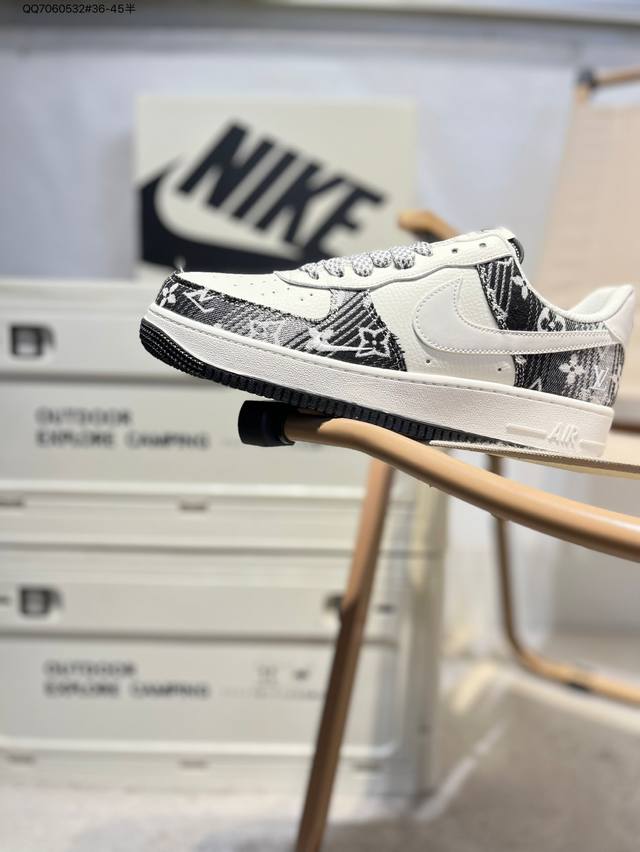Lv X 耐克 Nike Air Force 1 '07空军一号 百搭休闲运动板鞋。柔软、弹性十足的缓震性能和出色的中底设计，横跨复古与现代的外型结合，造就出风