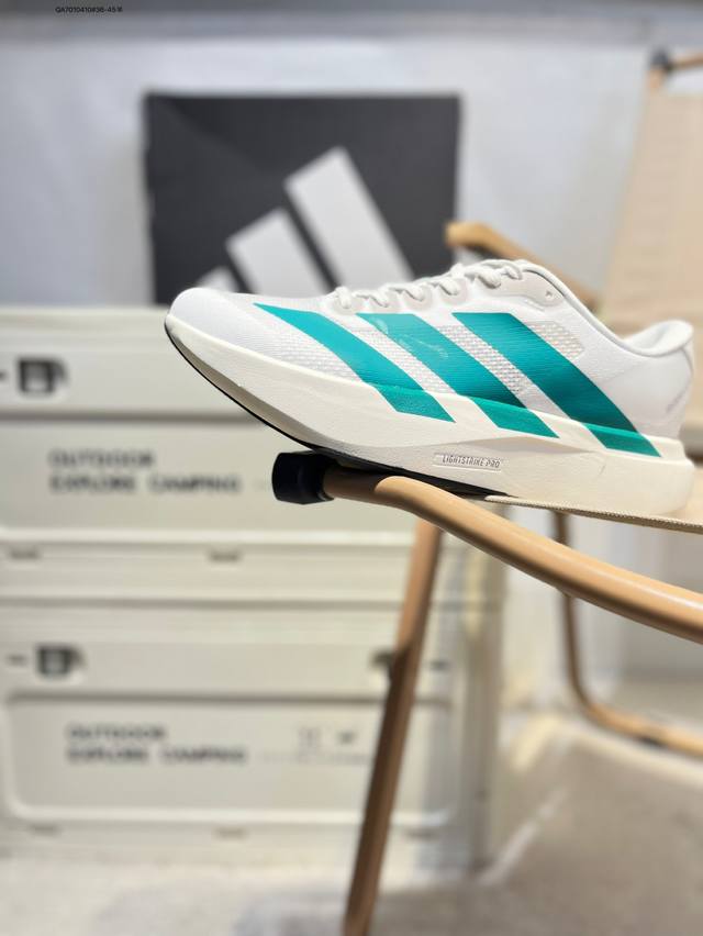 Adidas Adizero Evo Sl M马拉松飞线贾卡轻质透气休闲运动跑步鞋 采用双层透气网纱 Flywire动态飞线绑缚鞋面材质 内置Zoom小气垫装置