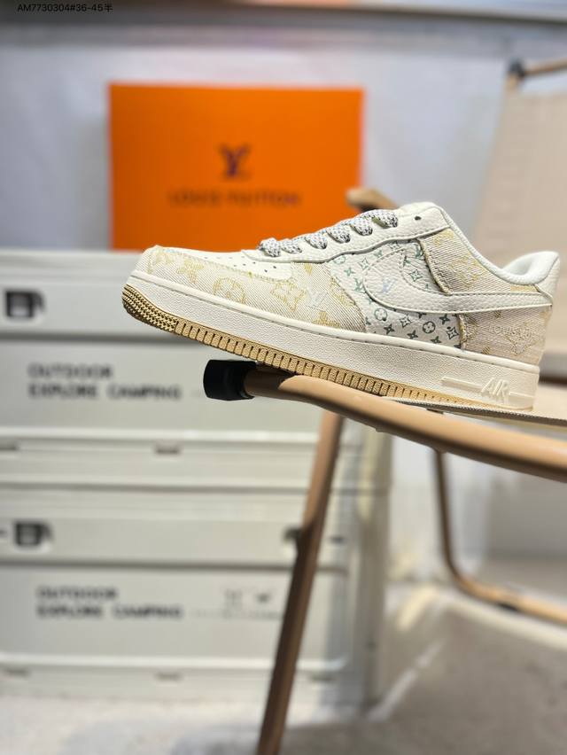 Lv X Nk Air Force 1'07 Low 空军一号低帮休闲板鞋 #定制皮料 原楦原纸板 纯正空军版型 高清洁度 内置全掌气垫Yx5066 Am773