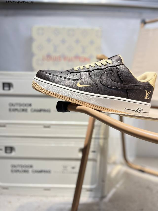 Lv X Nk Air Force 1'07 Low 空军一号低帮休闲板鞋 #定制皮料 原楦原纸板 纯正空军版型 高清洁度 内置全掌气垫Lw9279 Aa777