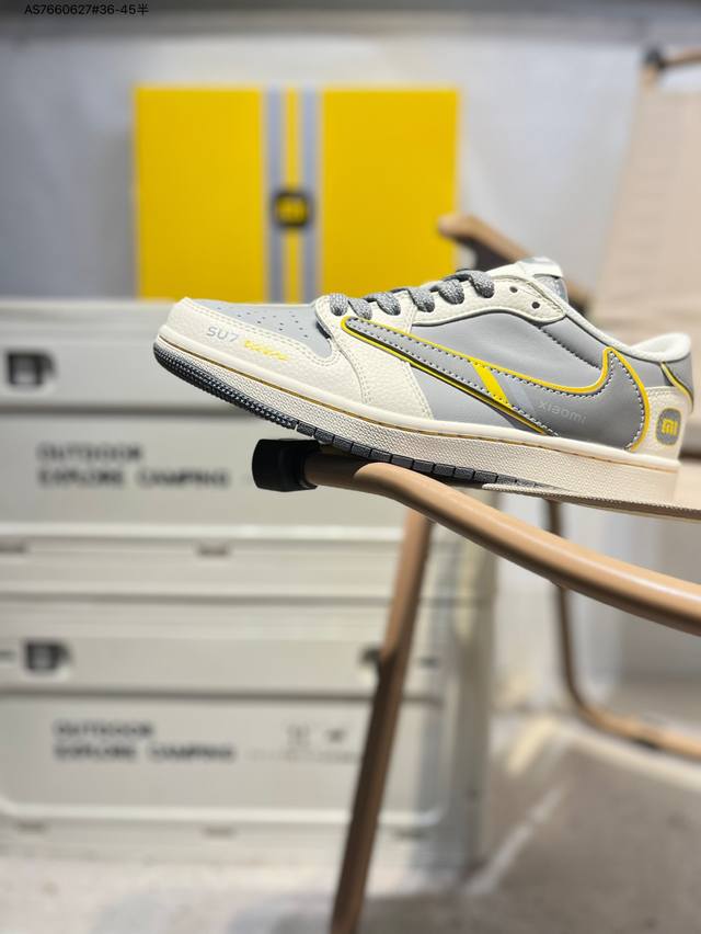 公司级头层皮小米 X 乔丹Air Jordan 1 Low Aj1低帮系列篮球鞋 官方同步配色 原装级产物 #拒绝公底 立体鞋型 细节完美 高清洁度Xx3168