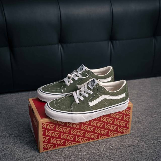 核心私 Vans 范斯 Sk8-Low 经典款低帮 复古绿 余文乐同款 休闲板鞋帆布鞋 Vn0A4Uwi3 工艺：硫化1:1 重量1:1、真标、原钢印、材质标、