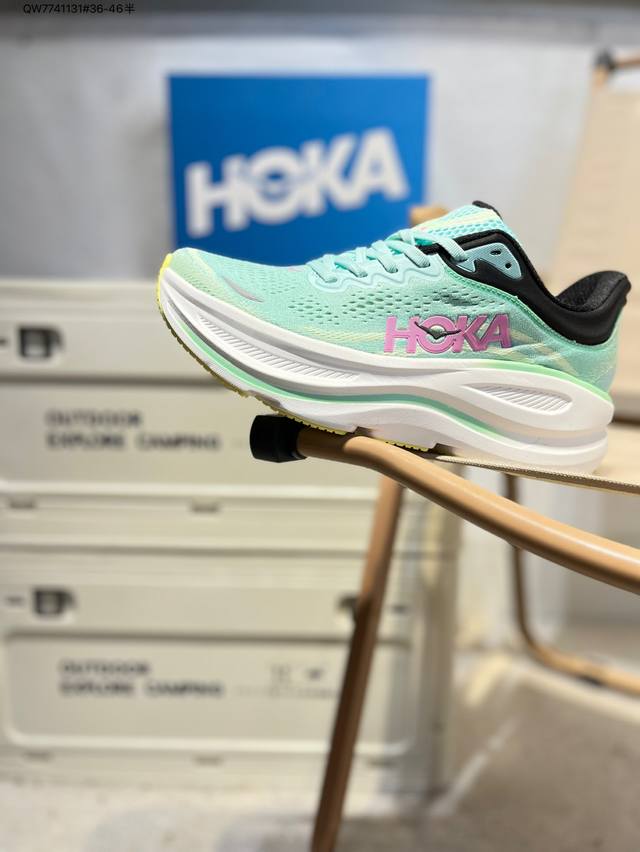 Hoka One One Clifton 9 Low 克利夫顿9代系列低帮厚底网织轻量休闲运动慢跑鞋“网织白紫”1162012 Qw7741131#36-46半