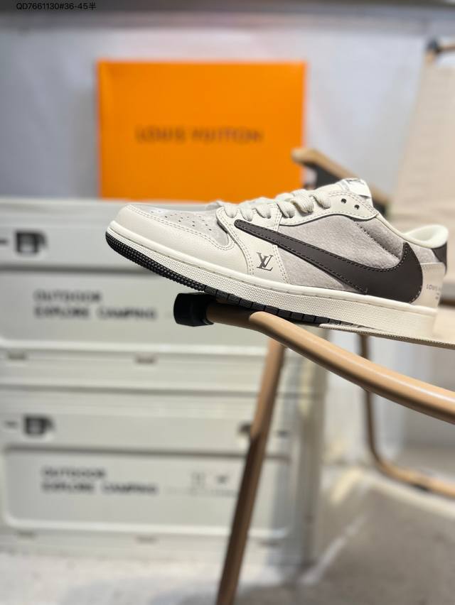 公司级头层皮Lv X 乔丹Air Jordan 1 Low Aj1低帮系列篮球鞋 官方同步配色 原装级产物 #拒绝公底 立体鞋型 细节完美 高清洁度Lx1988
