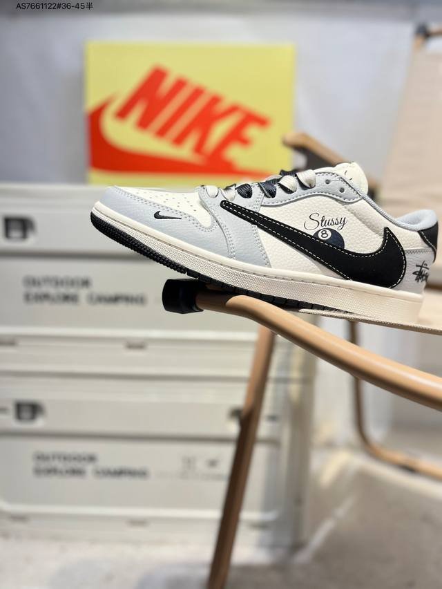 公司级头层皮斯图西 X 乔丹Air Jordan 1 Low Aj1低帮系列篮球鞋 官方同步配色 原装级产物 #拒绝公底 立体鞋型 细节完美 高清洁度Xs708