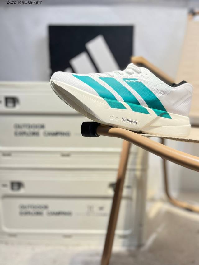 Adidas Adizero Adios Pro 4M 马拉松飞线贾卡轻质透气休闲运动跑步鞋 采用双层透气网纱 Flywire动态飞线绑缚鞋面材质 内置Zoom