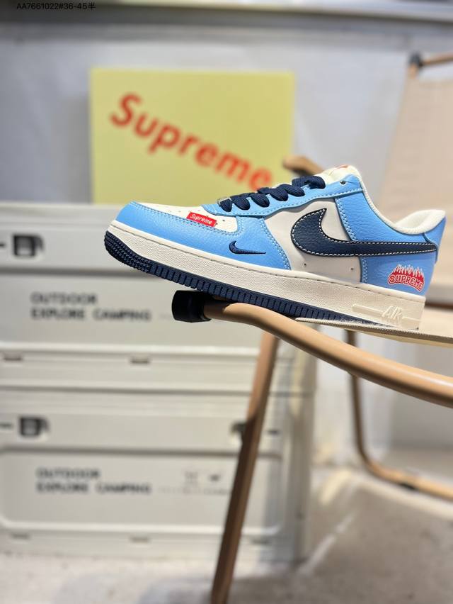 Supreme X Nk Air Force 1'07 Low 空军一号低帮休闲板鞋 #定制皮料 原楦原纸板 纯正空军版型 高清洁度 内置全掌气垫Hs8068