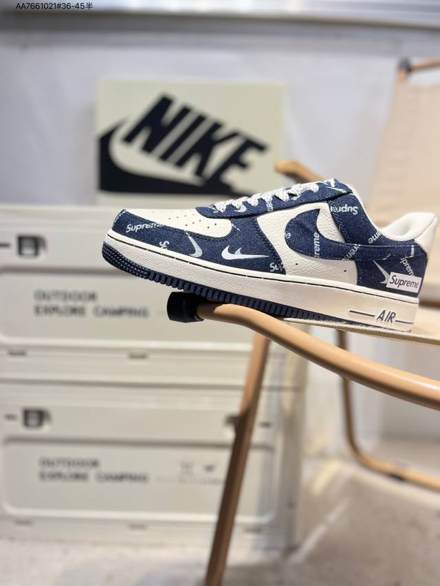 Supreme X Nk Air Force 1'07 Low 空军一号低帮休闲板鞋 #定制皮料 原楦原纸板 纯正空军版型 高清洁度 内置全掌气垫Lw9279