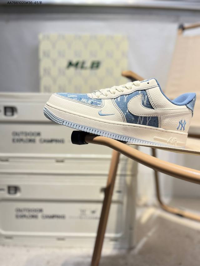 Mlb X Nk Air Force 1'07 Low 空军一号低帮休闲板鞋 #定制皮料 原楦原纸板 纯正空军版型 高清洁度 内置全掌气垫Hs8068 Aa76